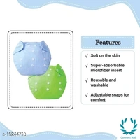 Baby Diaper - Pack of 2 Reusable Diapers - Free Size, Green& Blue
