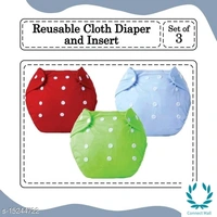 Baby Diaper - Pack of 3 Reusable Diapers - Free Size, Orange Pink & Voilet 