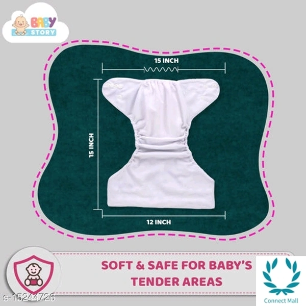 Baby Diaper - Pack of 1 Reusable Diapers - Free Size, Orange