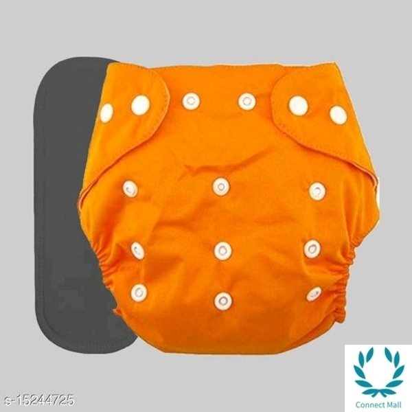 Baby Diaper - Pack of 1 Reusable Diapers - Free Size, Orange