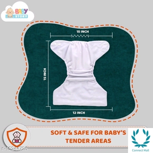 Baby Diaper - Pack of 1 Reusable Diapers - Free Size, Orange