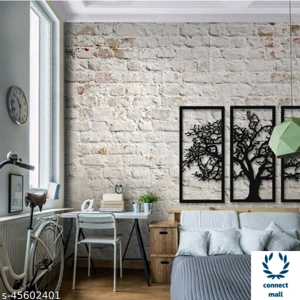 mit_3D Wall Art Tree 3 Pieces Wall Art2t  149 (Black) - 3