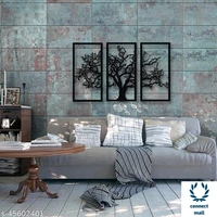 mit_3D Wall Art Tree 3 Pieces Wall Art2t  149 (Black) - 3