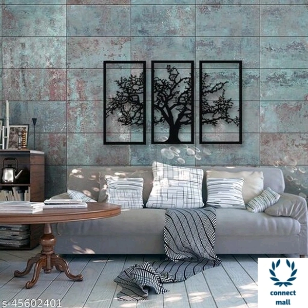 mit_3D Wall Art Tree 3 Pieces Wall Art2t  149 (Black) - 3