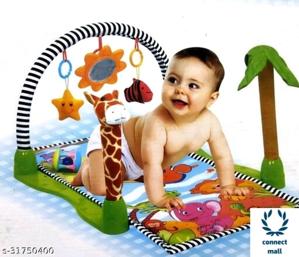 Baby Soft play Gym with Cozy matt & Cute Soft Hanging Toys For 0-18 Months - 1 Piece 