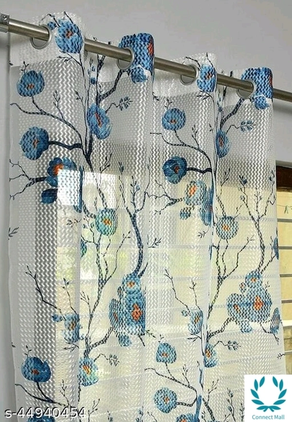 Fancy Curtain - Sheer - Blue, 9 Feet