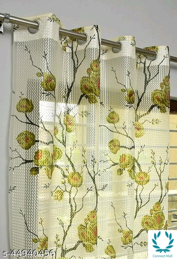 Fancy Curtain - Sheer - Blue , 7 Feet