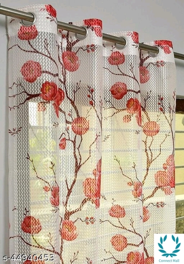 Fancy Curtain - Sheer - Red, 5 Feet