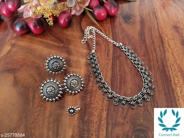 Elite Chic German Silver Jewellery Sets - German Silver, Silver Chain, pack of 1