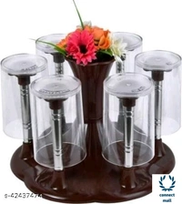 *Stylish  Glass  Spoon  Cutlery Organiser for  6 Glass Stand  Holder* - 1 Piece , Pink