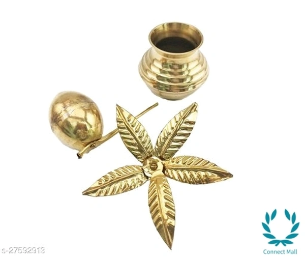 Brass kalash With Nariyal & Leaf - Brass