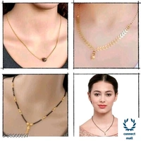 *DIVA GRACEFUL Gold Plated Single Stand Fancy Mangalsutra Combo  offer - 4 pieces