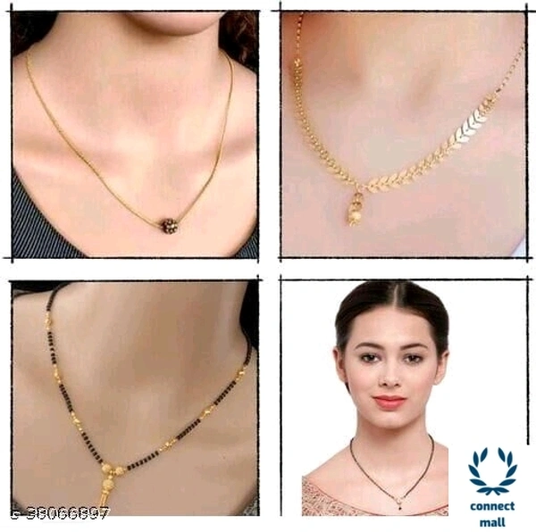 *DIVA GRACEFUL Gold Plated Single Stand Fancy Mangalsutra Combo  offer - 4 pieces