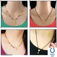 *DIVA GRACEFUL Gold Plated Single Stand Fancy Mangalsutra Combo  offer - 4 pieces