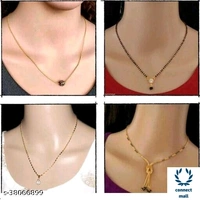*DIVA GRACEFUL Gold Plated Single Stand Fancy Mangalsutra Combo  offer - 4 pieces