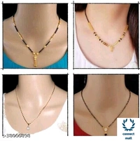 *DIVA GRACEFUL Gold Plated Single Stand Fancy Mangalsutra Combo  offer - 4 pieces