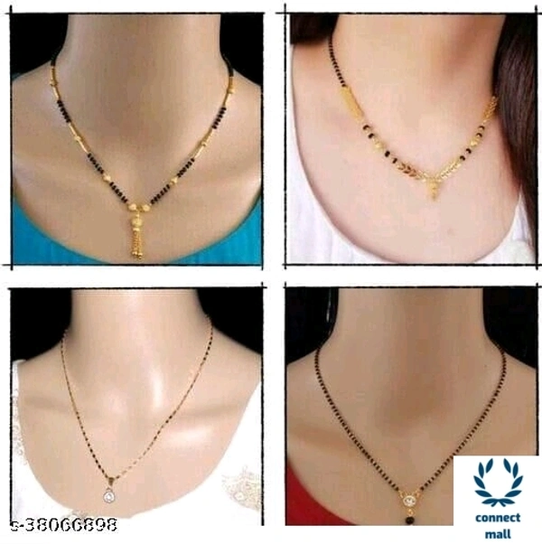 *DIVA GRACEFUL Gold Plated Single Stand Fancy Mangalsutra Combo  offer - 4 pieces