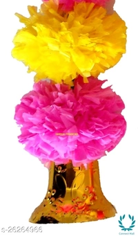 Artificial Flower Toran 3.5 Feet  - PINK AND YELLOW 