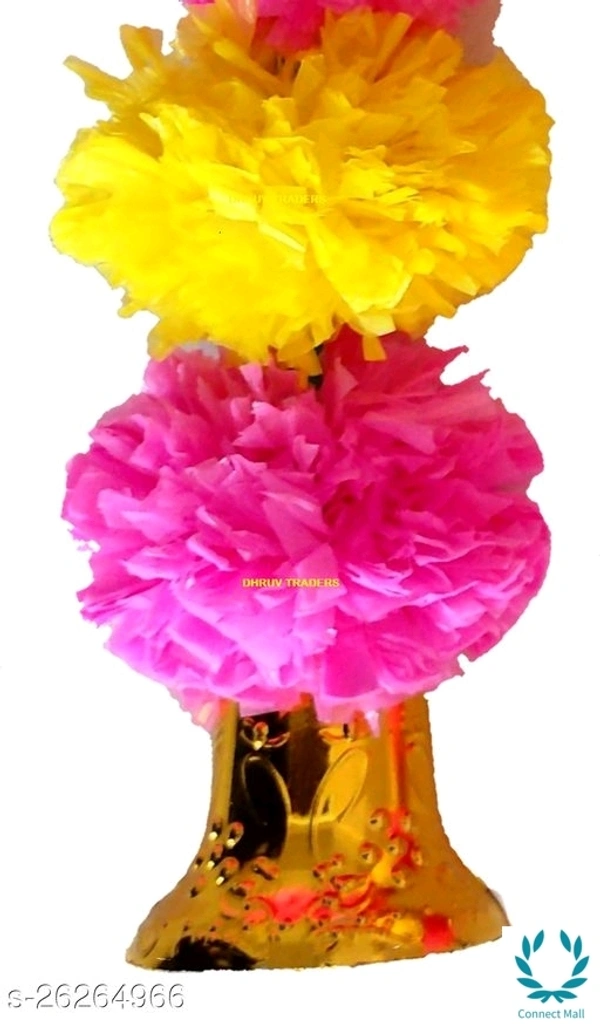 Artificial Flower Toran 3.5 Feet  - PINK AND YELLOW 