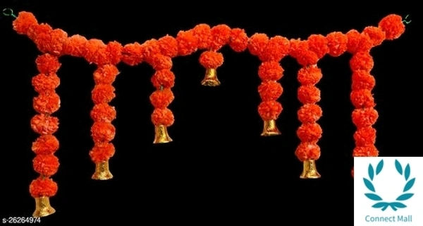 Artificial Flower Toran 3.5 Feet  - ORANGE