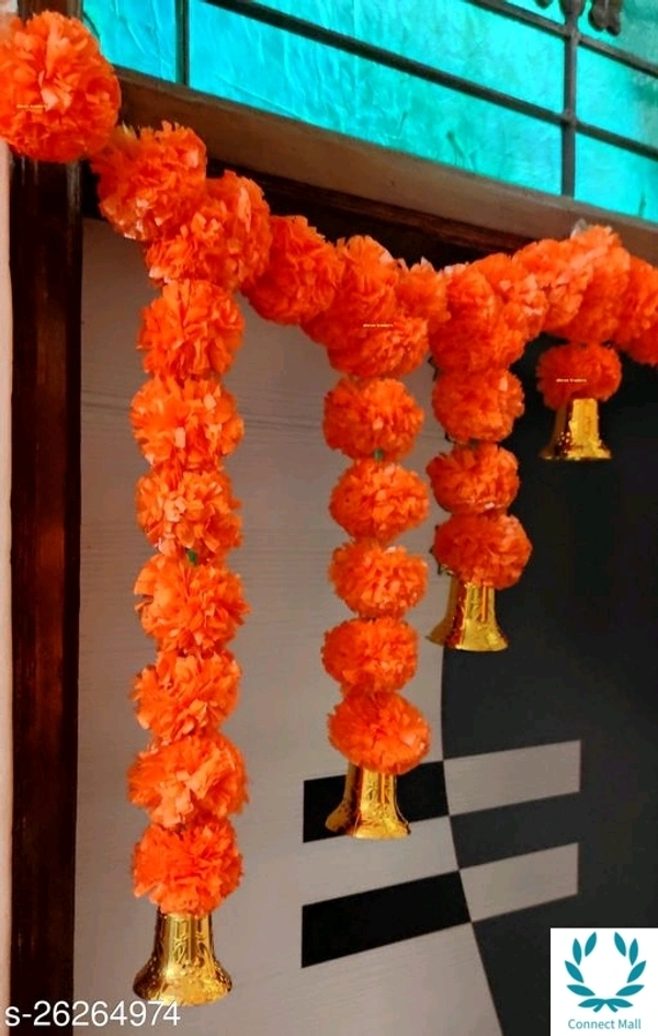Artificial Flower Toran 3.5 Feet  - ORANGE