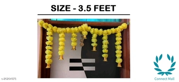 Artificial Flower Toran 3.5 Feet  - YELLOW 