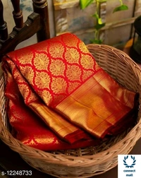 AURA BANARSI SILK  ZARI WOVEN Running Blouse SAREE 