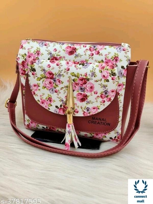 MENAL CREATION  Floral Printed  High Quality 2 Compartments Sling Bag For Ladies - 1, Free Size, Sling Bag, Black