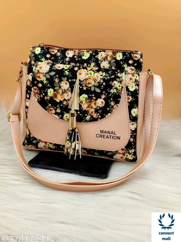 MENAL CREATION  Floral Printed  High Quality 2 Compartments Sling Bag For Ladies - 1, Free Size, Sling Bag, Black