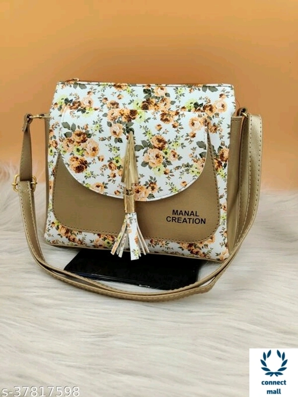 MENAL CREATION  Floral Printed  High Quality 2 Compartments Sling Bag For Ladies - 1, Free Size, Sling Bag, Black