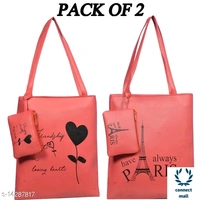  Bag with Pouch Shoulder  hand Bag For Women & Girl Pack of 2 - Red & Maroon