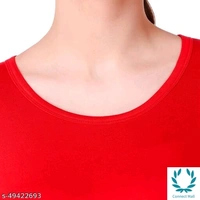 Stylish Navy   Plan  Straight Kurti For Girls - L, Red, Cotton Blend, Pack of1