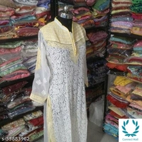 AAKARASHA CHIKENKARI Georgette Kurti - XL, White, Georgette, pack of 1