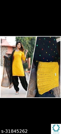 AAKARASHA Graceful Rayon Red&White Patiala Kurti Set - Black & Orange, Rayon, pack of , M, patiala
