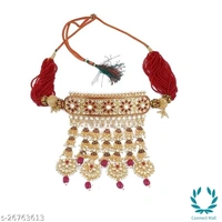 Rajasthani Tediyaa Royal Set Of  Adjustable CHOKER Necklace Made From Pearl Kundan And Moti - Adjustable, Gold plated, Choker, Multipack of 1