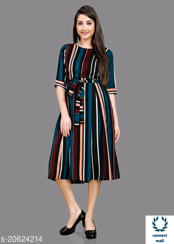 ColourBlockd  Design   Short Sleeves Dress   ForWomen   - Black & White , XL