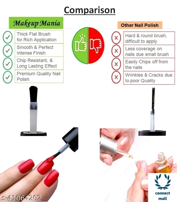 Makeup Mania Nail Polish  Set of 12 pcs,  Nail Paint of 6 ml × 12 pcs, Multicolour Combo Set No.105 - Set of 12 Pieces, set 150