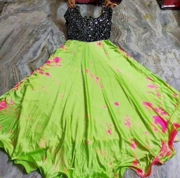 Satin Printed Fashionable Kurti Sleeveless  - XL