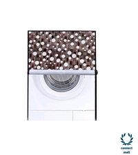 New Fashion  Brown Check Printed Washing Machine Cover For IFB(Front Loading) 8.5 kg - Brown, (Length ×Breadth×Height)68cm × 68cm×90 cm 