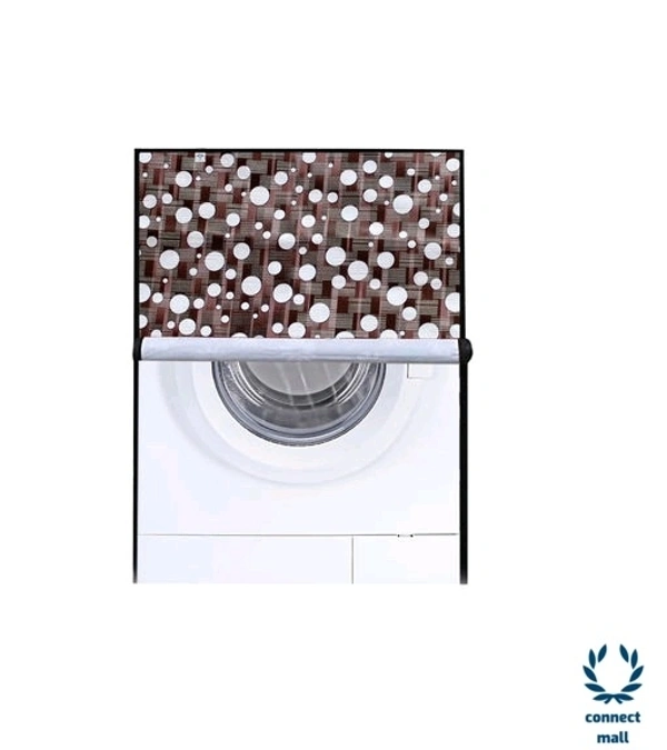 New Fashion  Brown Check Printed Washing Machine Cover For IFB(Front Loading) 8.5 kg - Brown, (Length ×Breadth×Height)68cm × 68cm×90 cm 