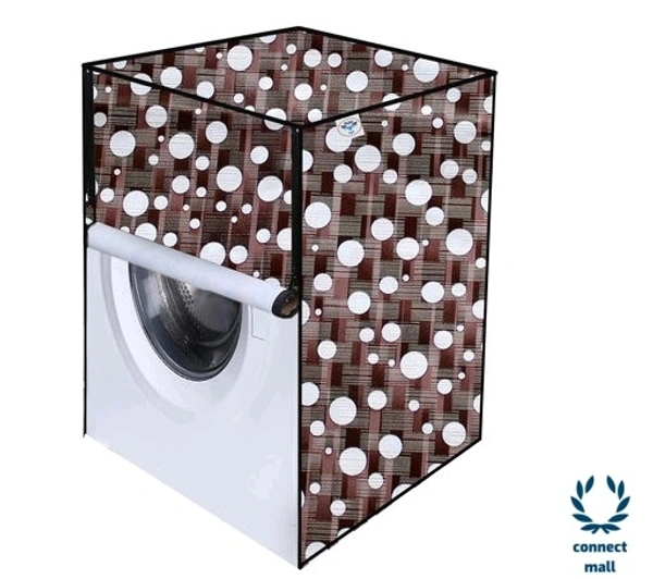 New Fashion  Brown Check Printed Washing Machine Cover For IFB(Front Loading) 8.5 kg - Brown, (Length ×Breadth×Height)68cm × 68cm×90 cm 