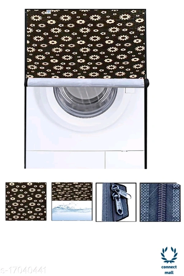 New Fashion  Brown Check Printed Washing Machine Cover For IFB(Front Loading) 8.5 kg - Brown, (L×B×H)69cm×63 cm×90cm