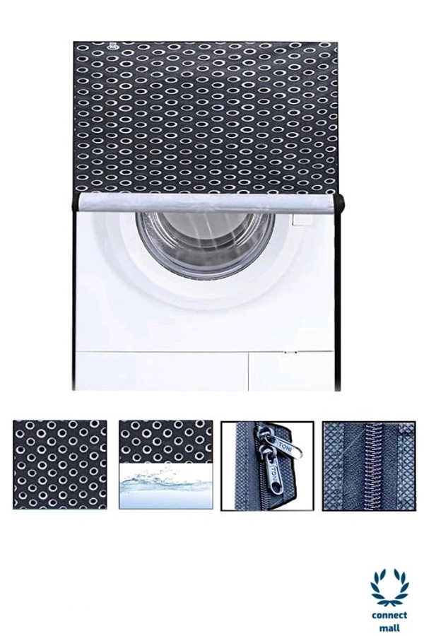 New Fashion  Brown Check Printed Washing Machine Cover For IFB(Front Loading) 8.5 kg - Gray , 68cm×68cm×90cm