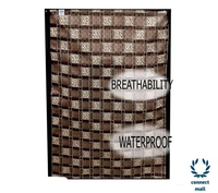 New Fashion  Brown Check Printed Washing Machine Cover For IFB(Front Loading) 8.5 kg - Gray, (L×B×H)69cm×63cm×90cm