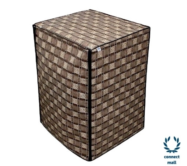 New Fashion  Brown Check Printed Washing Machine Cover For IFB(Front Loading) 8.5 kg - Gray, (L×B×H)69cm×63cm×90cm
