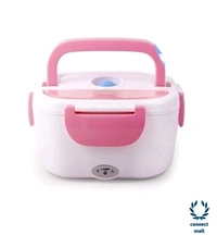 Electric  Plastic Design Stainless Steel Microwave  Safe Lunch Box Perfect For office and Travel - Pink ,Orange,Blue, Plastic and Stainless Steel, Rectangle