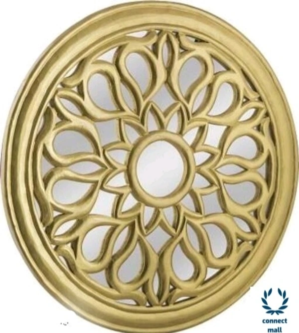 Elegance Wooden Wall Mounted Mirror  Perfect for Living Room, Bathroom any corner of the House - Golden Yellow , Wooden