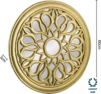 Elegance Wooden Wall Mounted Mirror  Perfect for Living Room, Bathroom any corner of the House - Golden Yellow , Wooden
