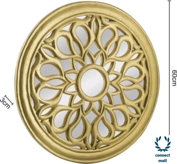 Elegance Wooden Wall Mounted Mirror  Perfect for Living Room, Bathroom any corner of the House - Golden Yellow , Wooden