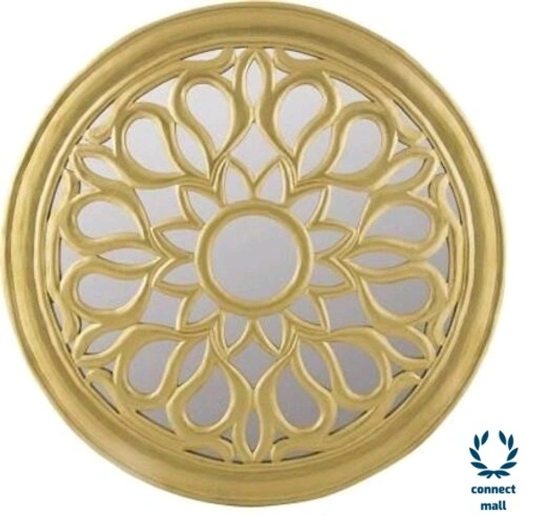 Elegance Wooden Wall Mounted Mirror  Perfect for Living Room, Bathroom any corner of the House - Golden Yellow , Wooden